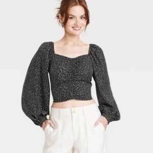 A New Day Black and White Floral Blouse